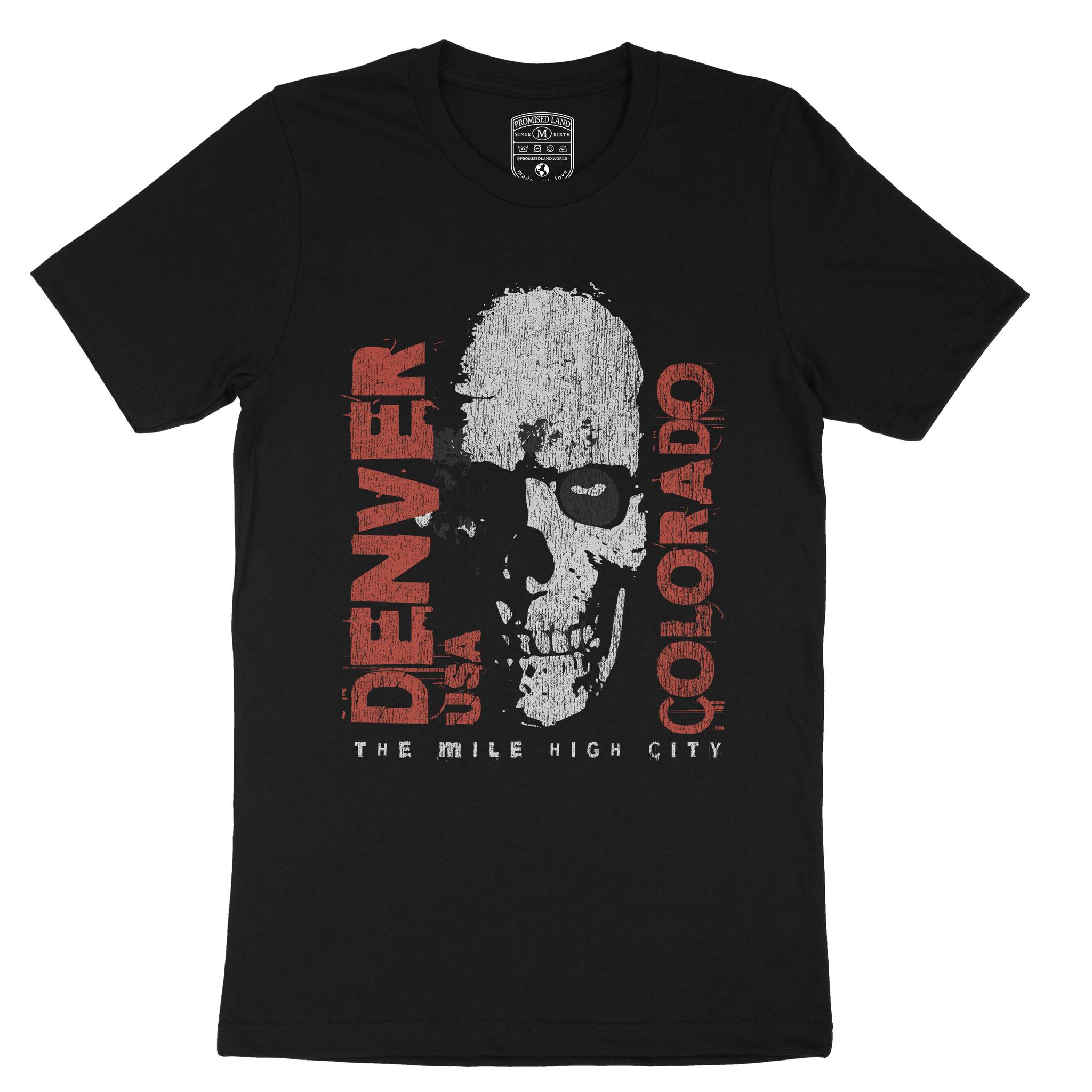 Denver Skull King T-Shirt Vintage Black front
