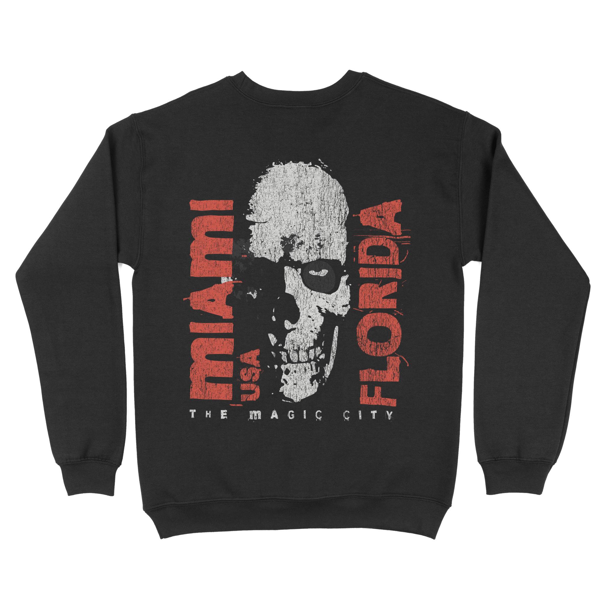 Miami Crewneck in Black - back view