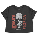 Miami Skull King Cropped Tee Black front