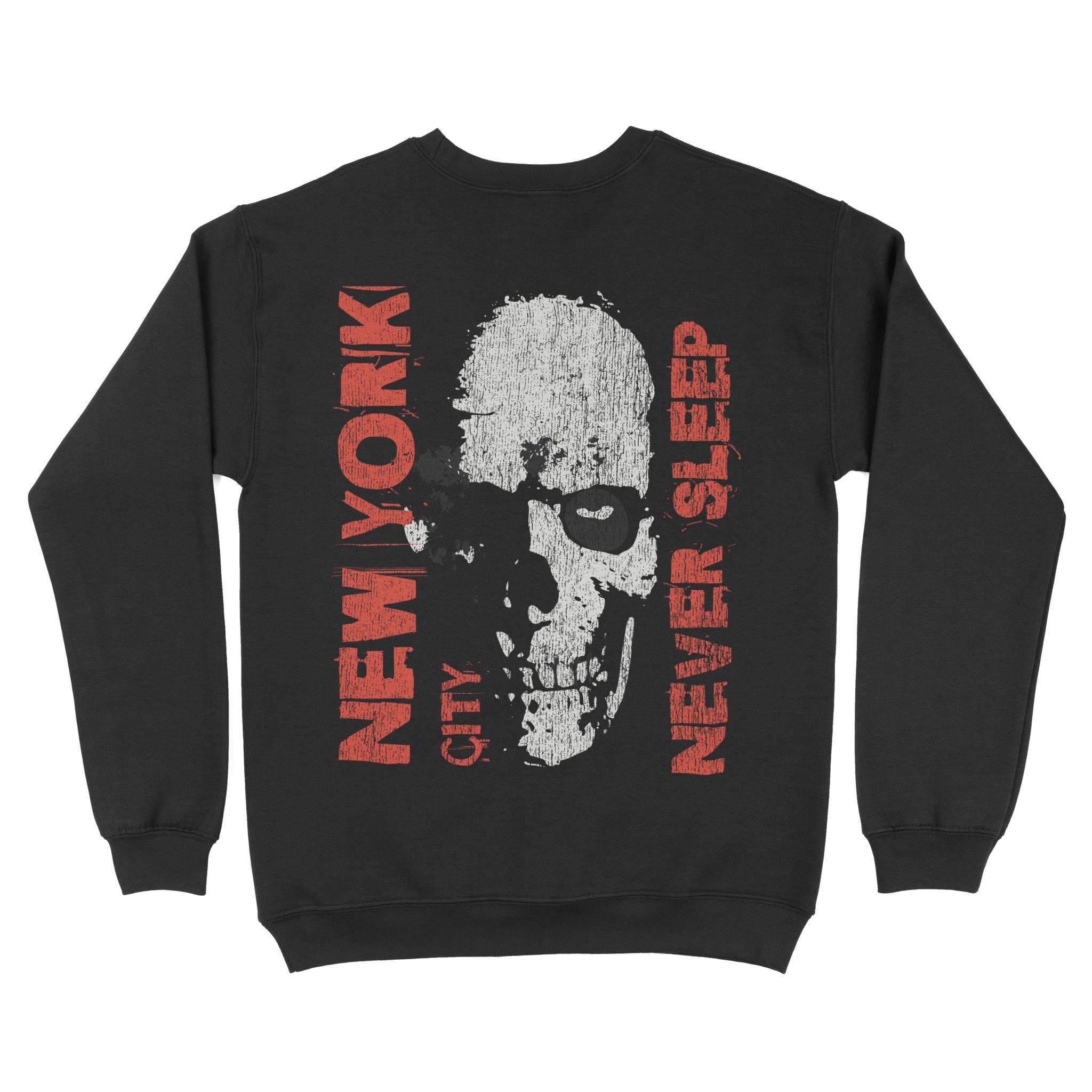New York Crewneck in Black - back view