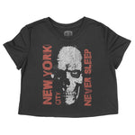 New York Skull King Cropped Tee Black front