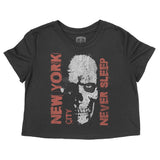 New York Skull King Cropped Tee Black front