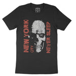 New York Skull King T-Shirt Black front