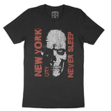 New York Skull King T-Shirt Black front