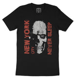 New York Skull King T-Shirt Vintage_Black front
