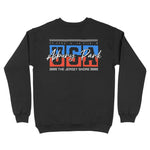 Asbury Park Retro USA Crewneck in Black - back view
