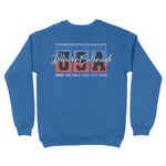Denver Crewneck in Royal - back view