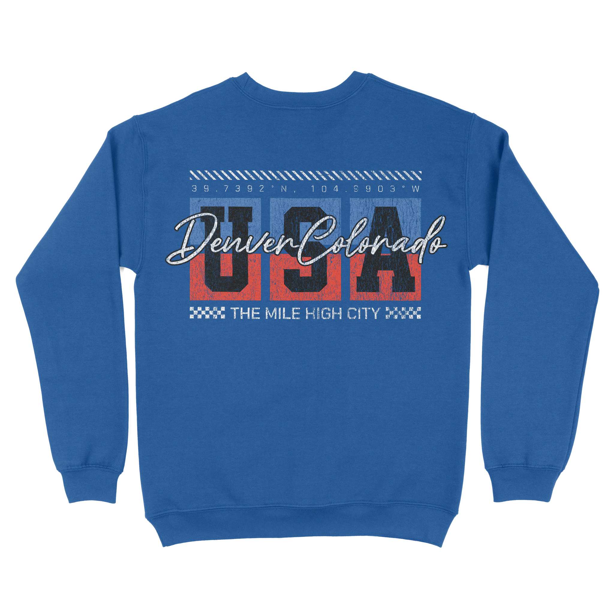 Denver Retro Usa Crewneck Royal back