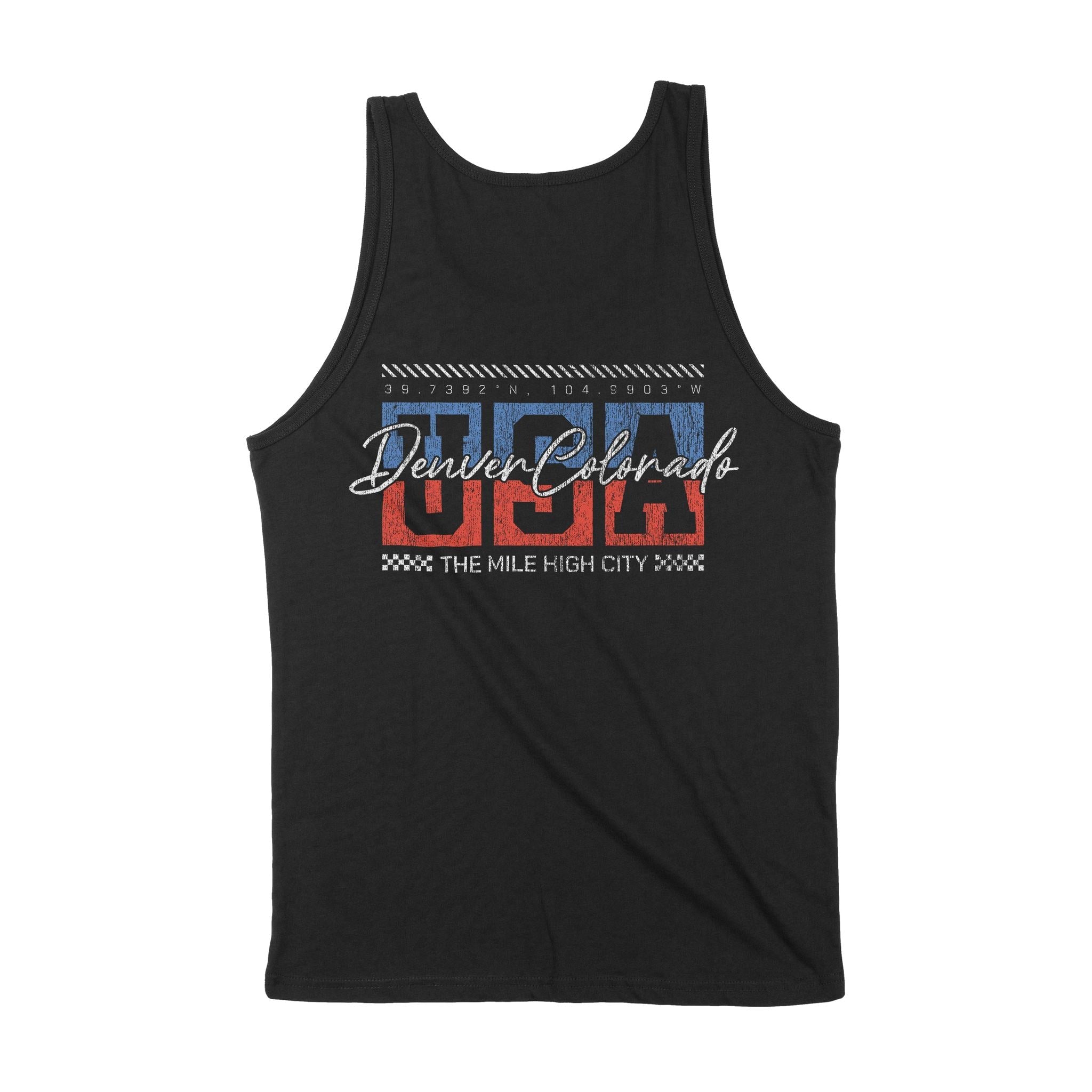 Denver Retro Usa Tank Top Black back