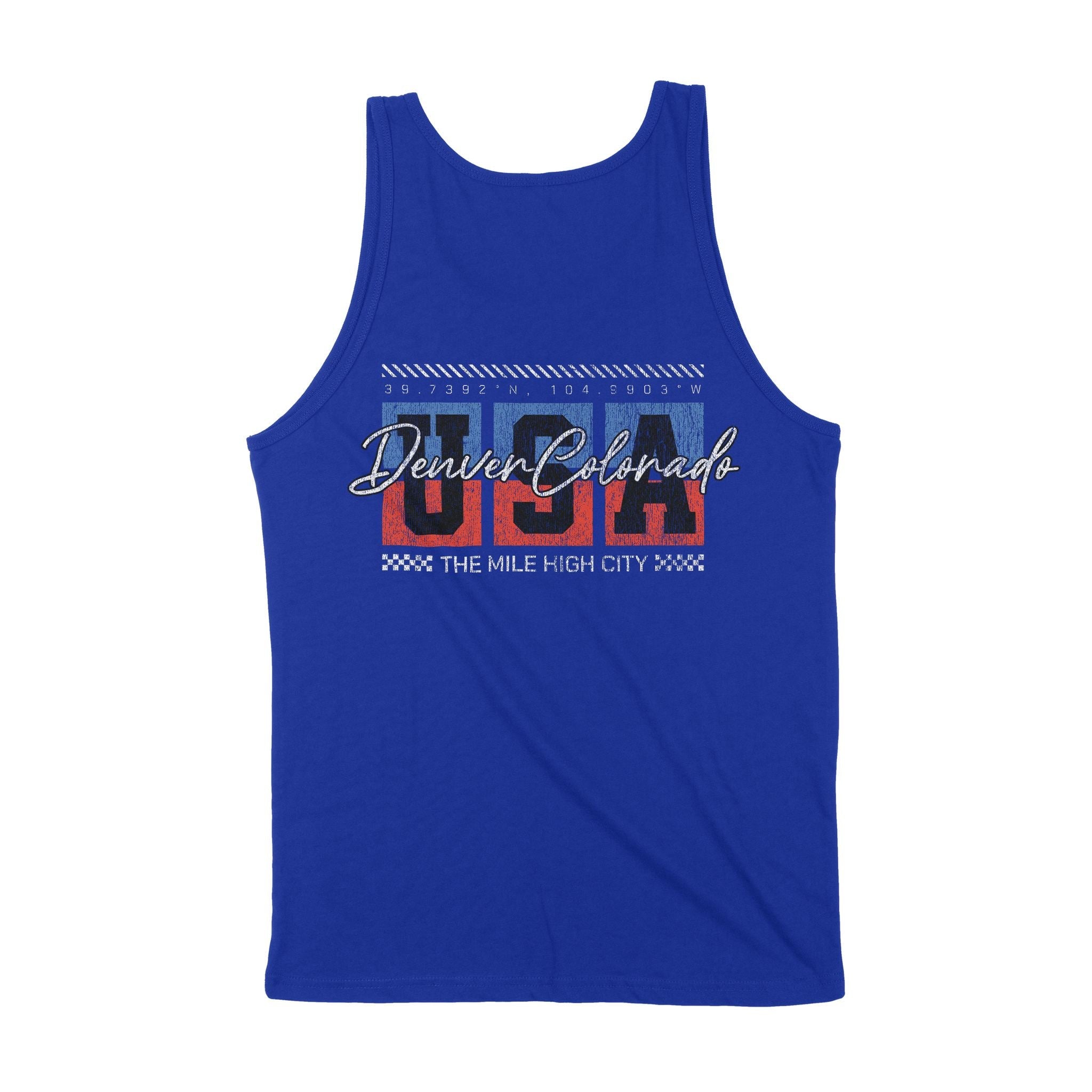 Denver Retro Usa Tank Top True Royal back