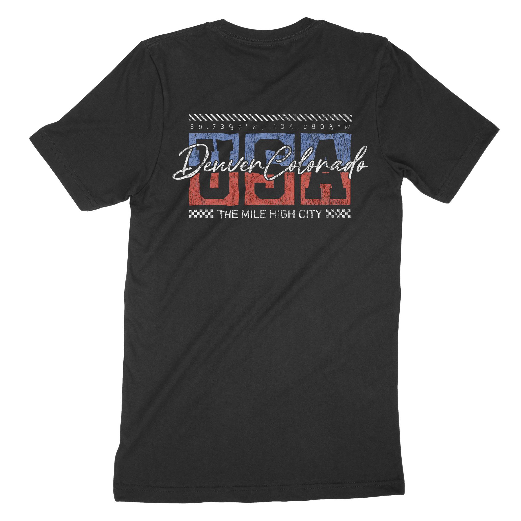 Denver Retro Usa T-Shirt Black back
