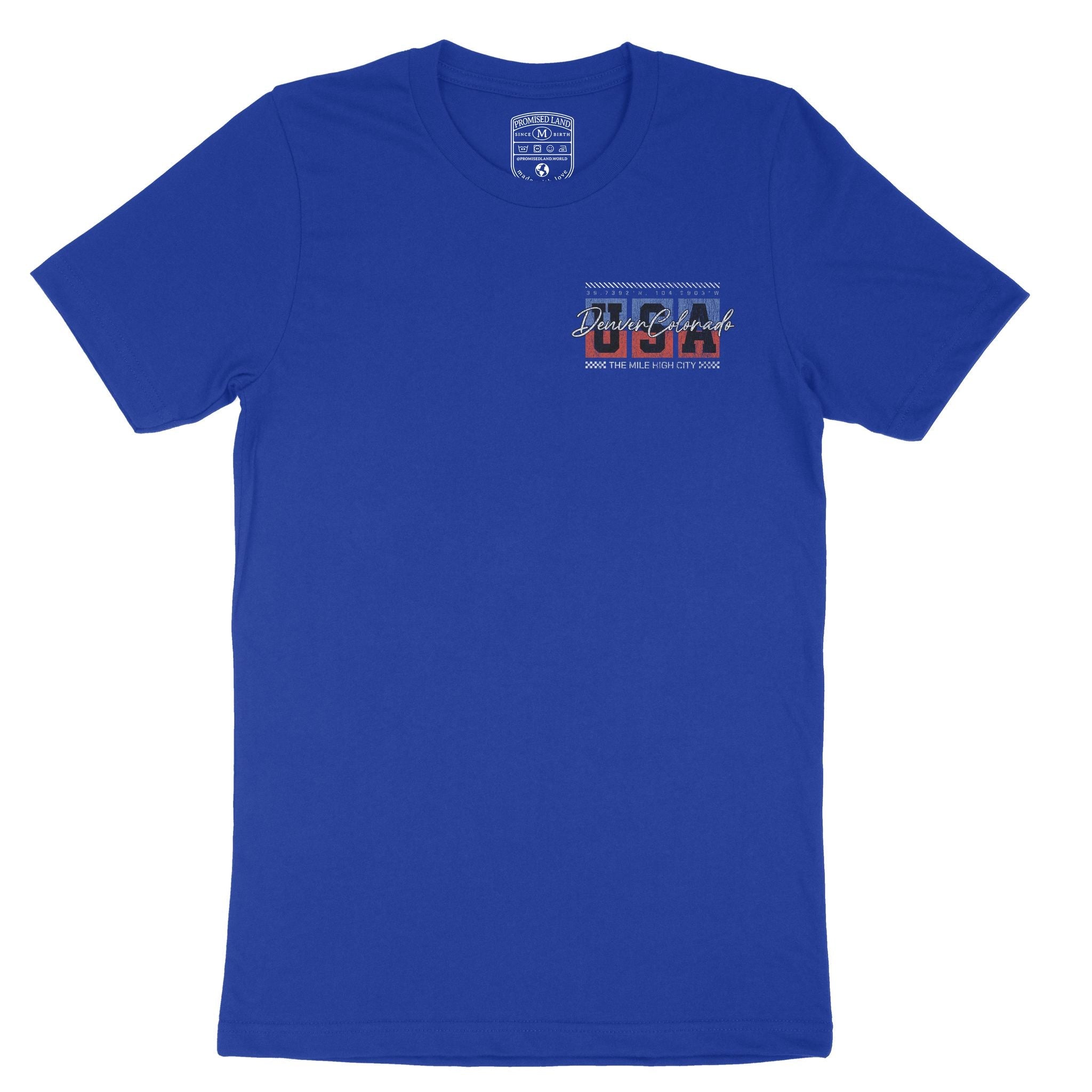Denver Retro Usa T-Shirt True Royal front