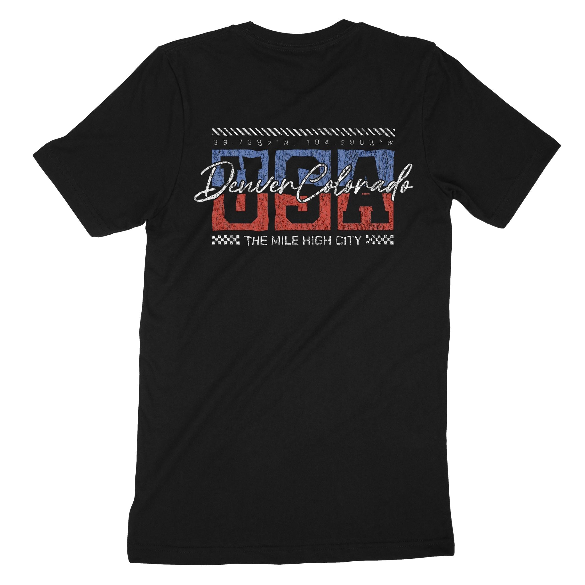 Denver Retro Usa T-Shirt Vintage Black back