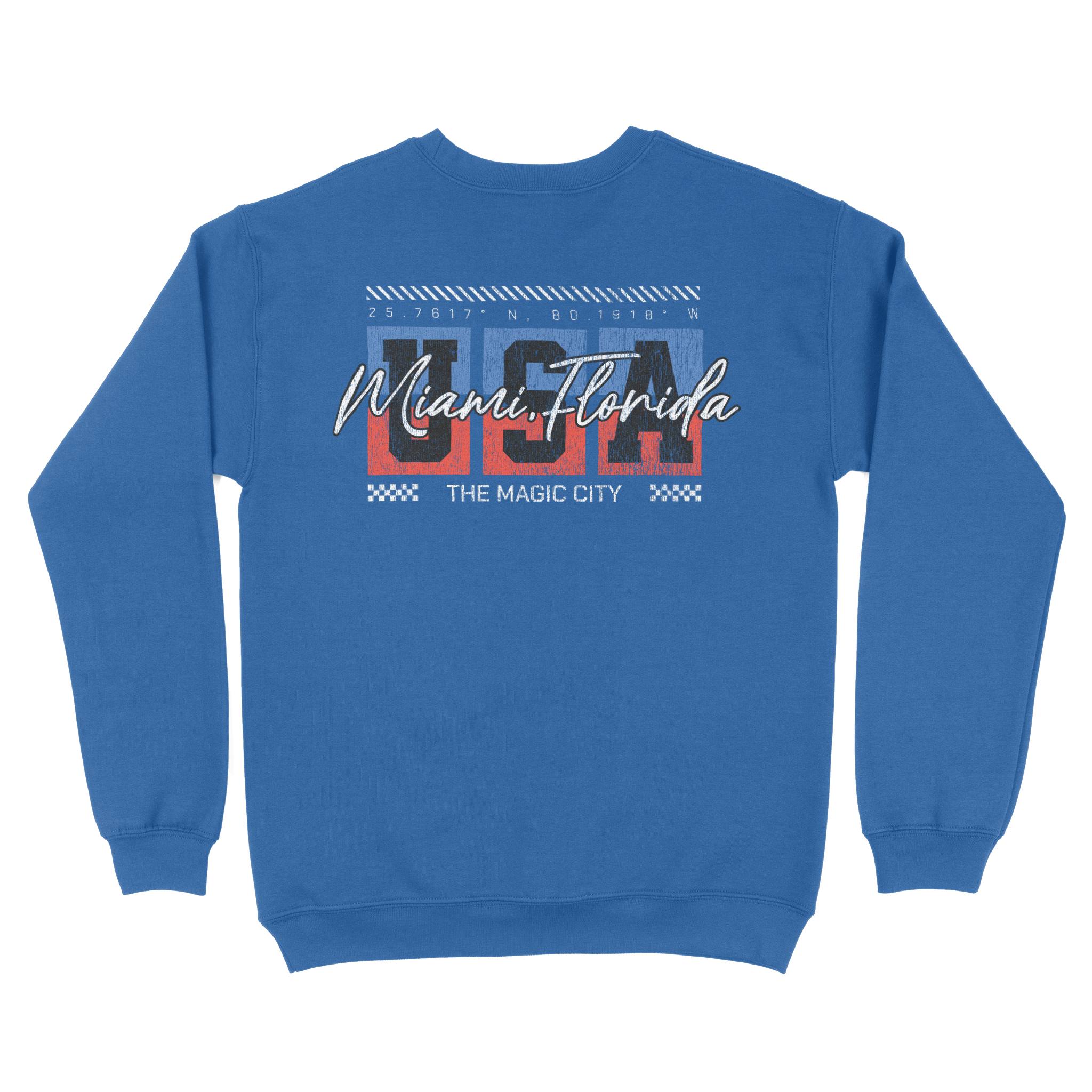 Miami Crewneck in Royal - back view