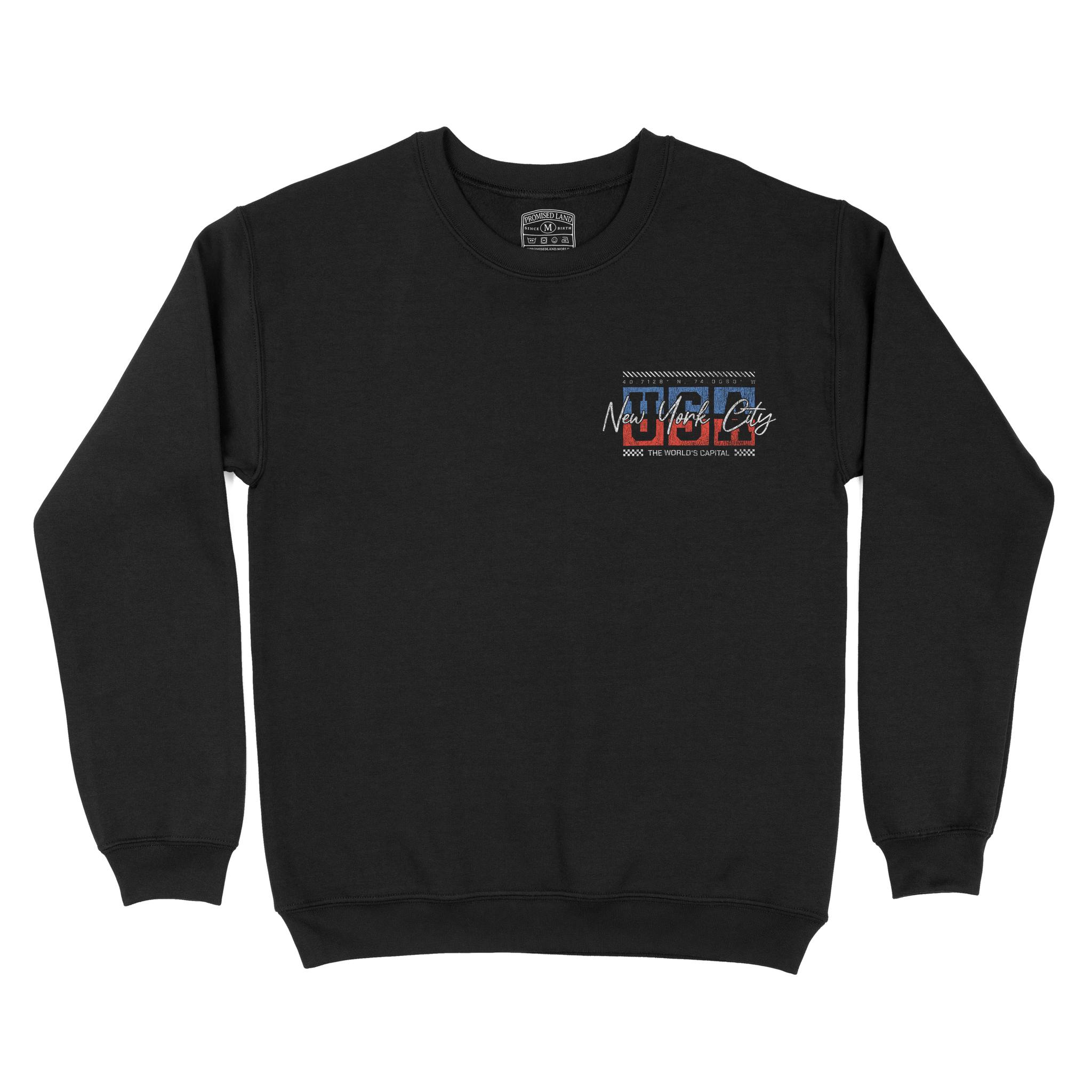 New York Retro Usa Crewneck Black front