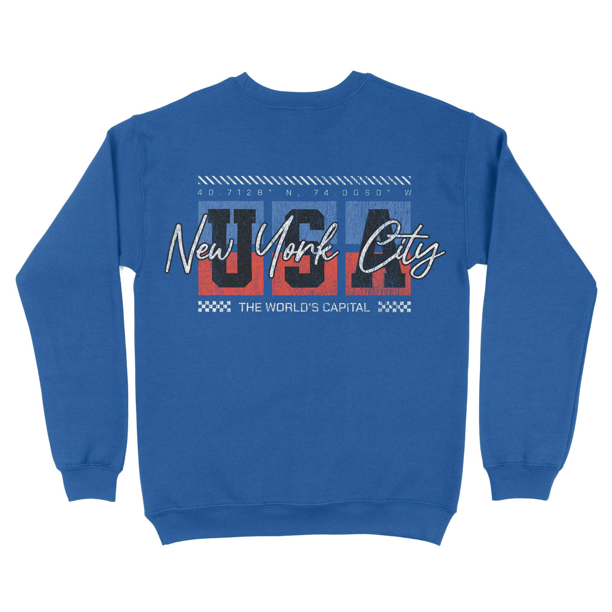 New York Retro Usa Crewneck Royal back