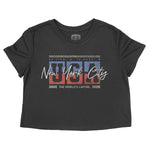 New York Retro Usa Cropped Tee Black front