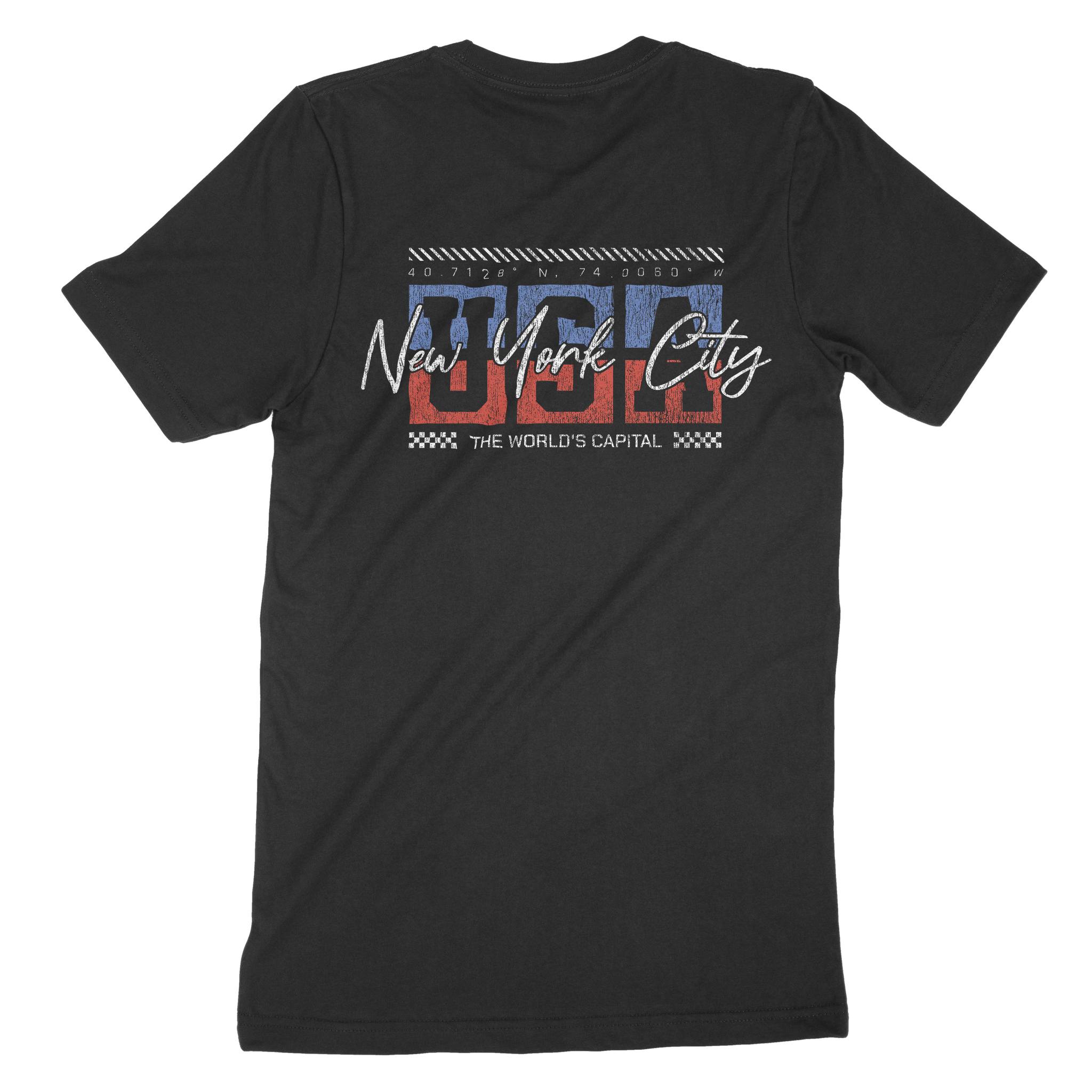 New York Retro Usa T-Shirt Black back