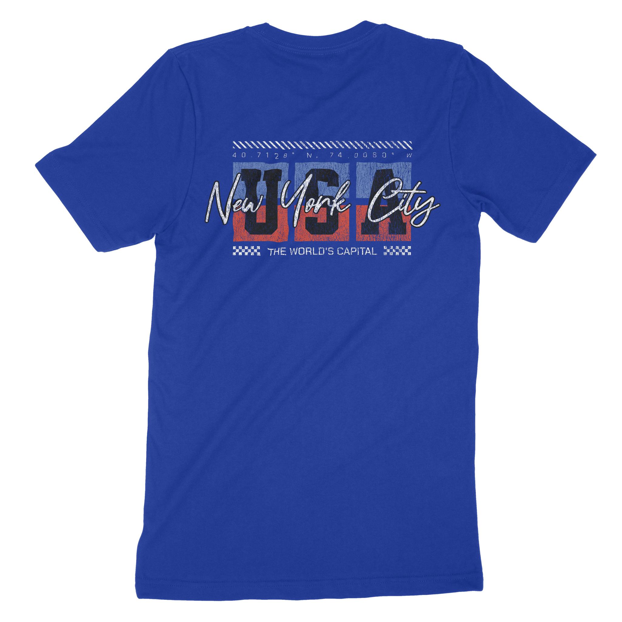 New York Retro Usa T-Shirt True_Royal back