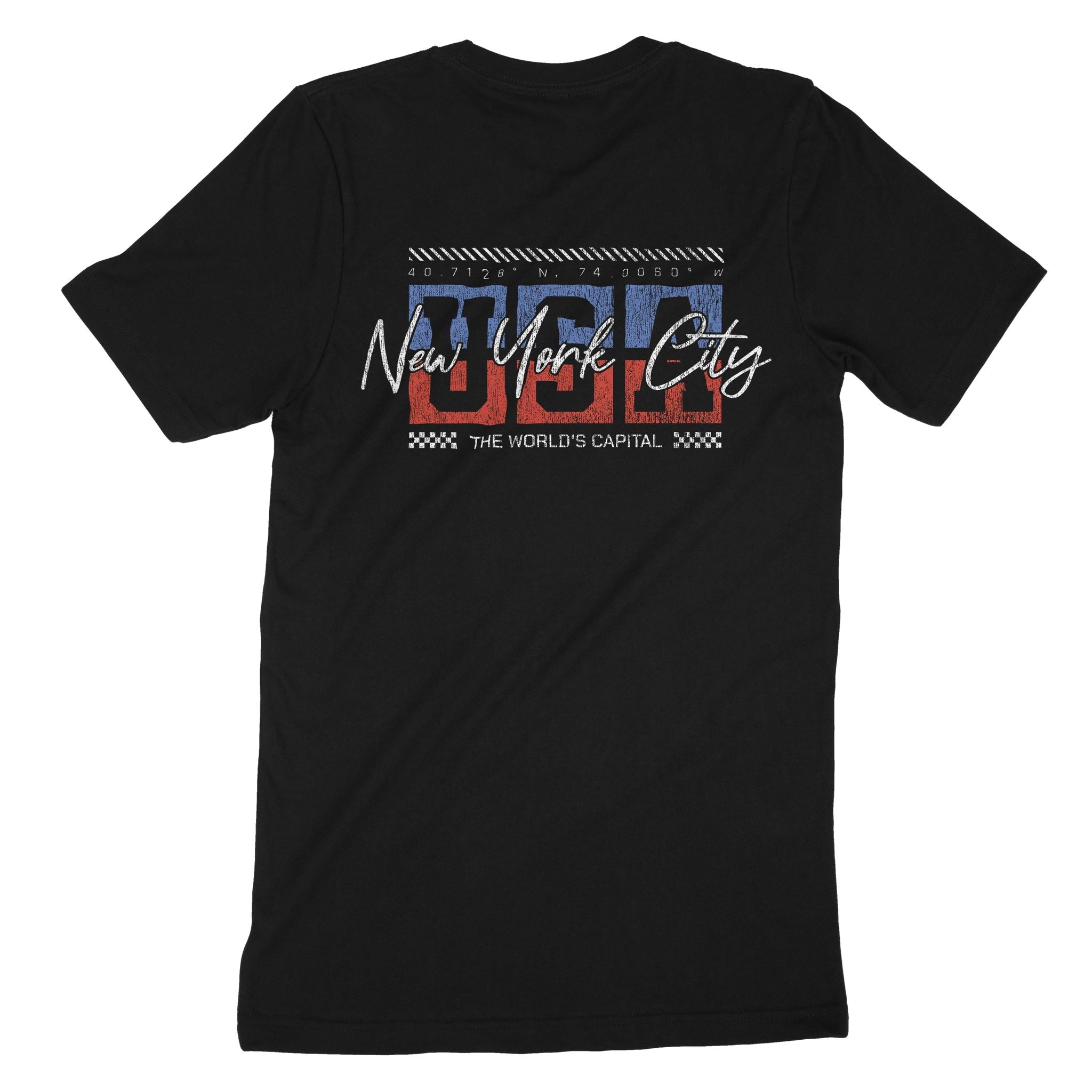 New York Retro Usa T-Shirt Vintage_Black back
