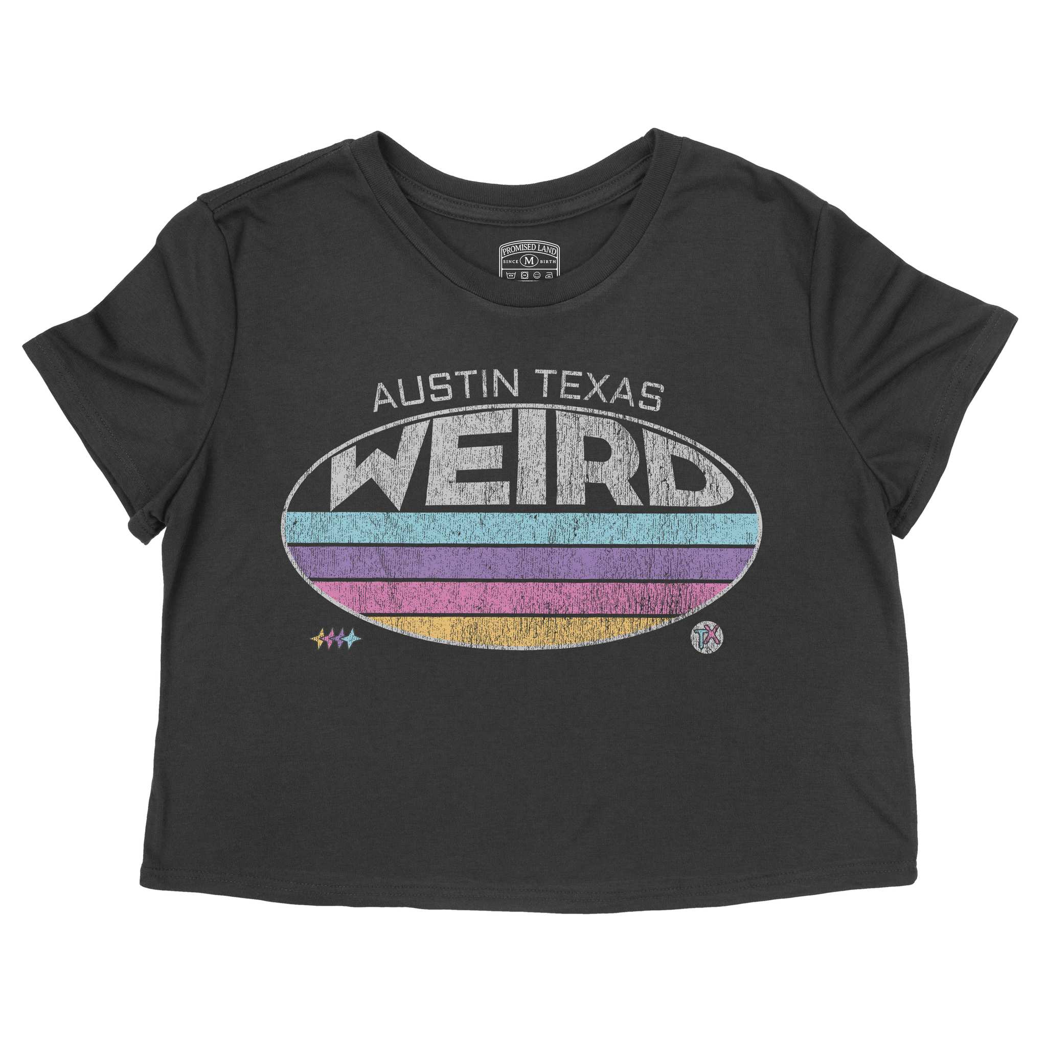 Austin Retro Dude Cropped Tee Black front