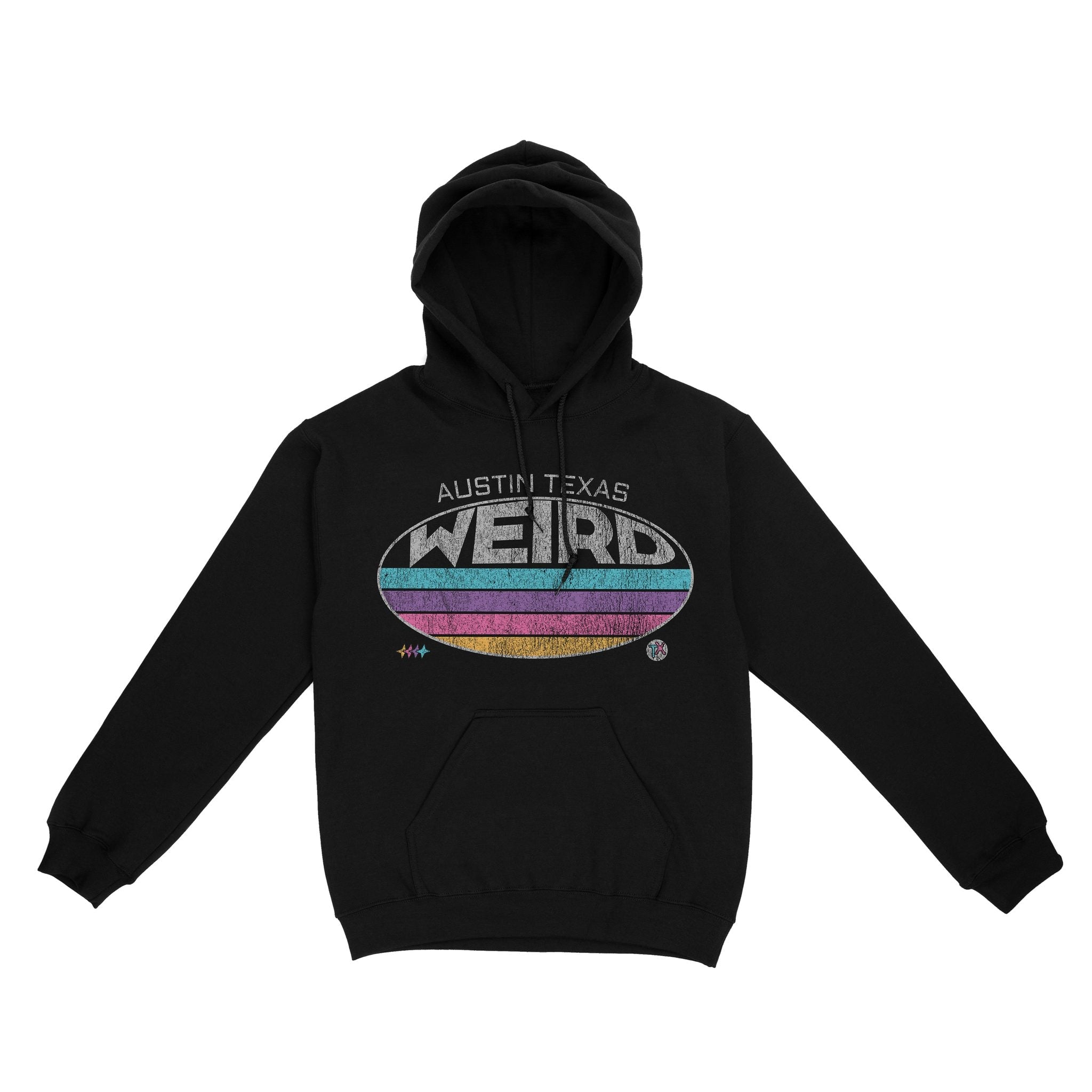 Austin Retro Dude Hoodie Black front