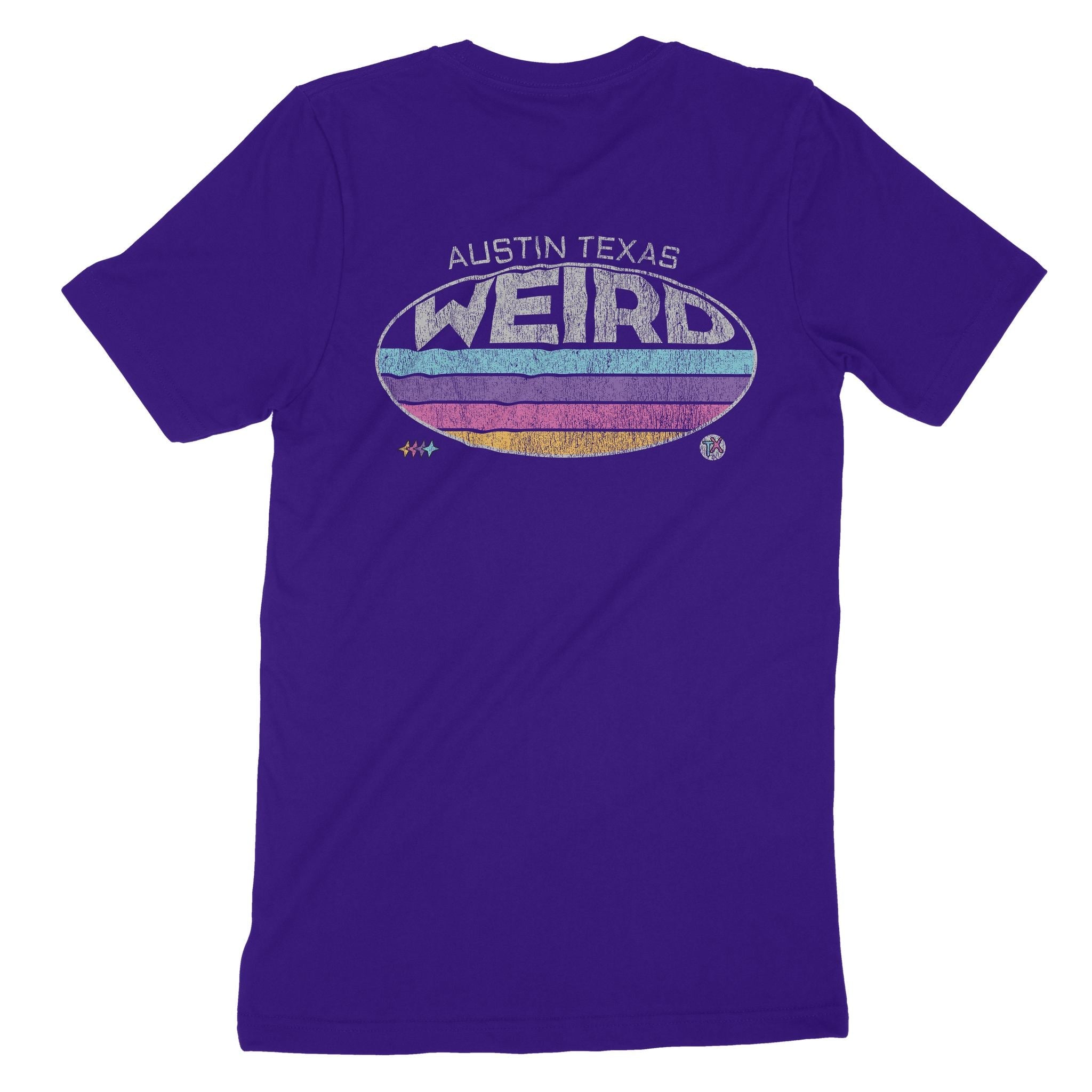 Austin Retro Dude T-Shirt Team Purple back
