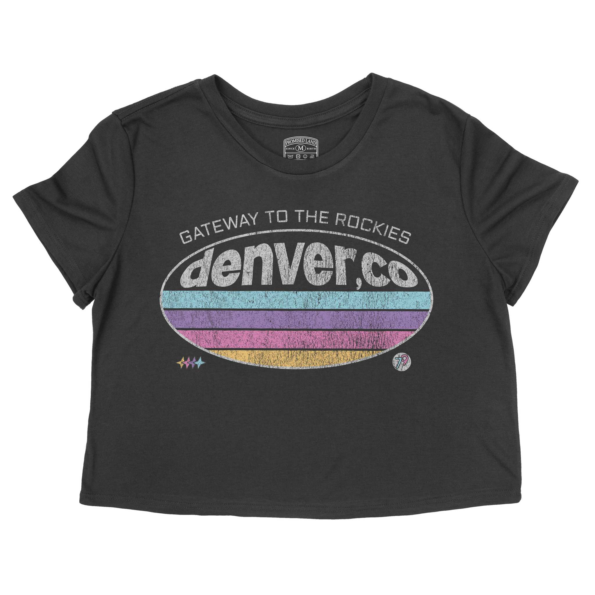 Denver Retro Dude Cropped Tee Black front