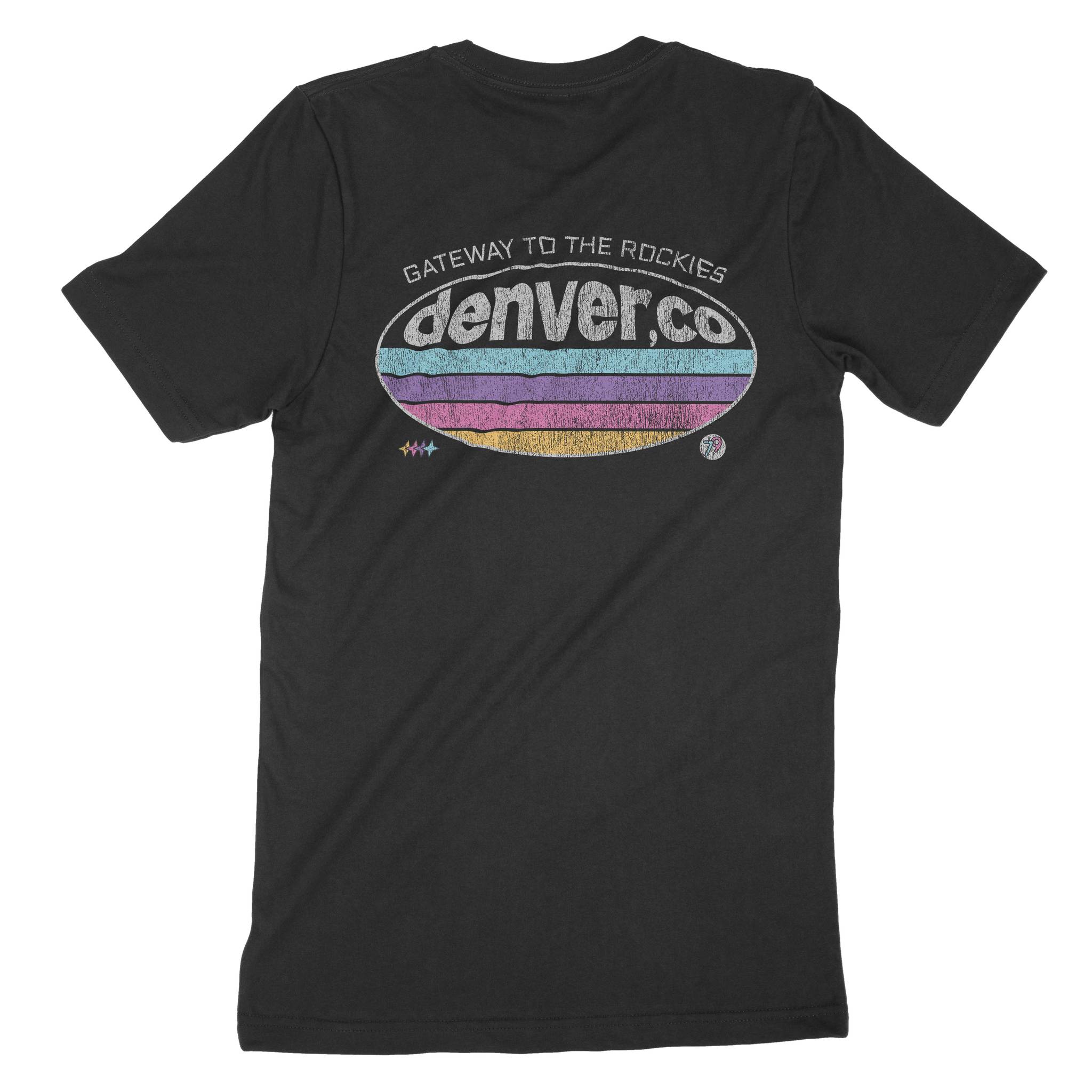 Denver Retro Dude T-Shirt Black back