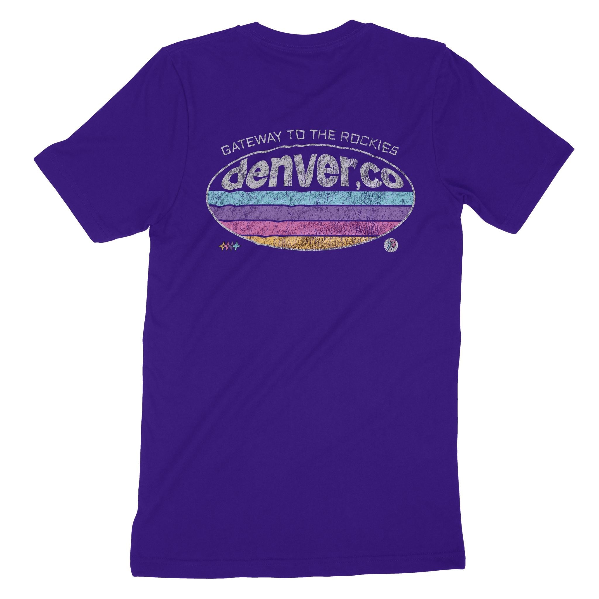 Denver Retro Dude T-Shirt Team Purple back
