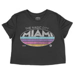 Miami Retro Dude Cropped Tee Black front