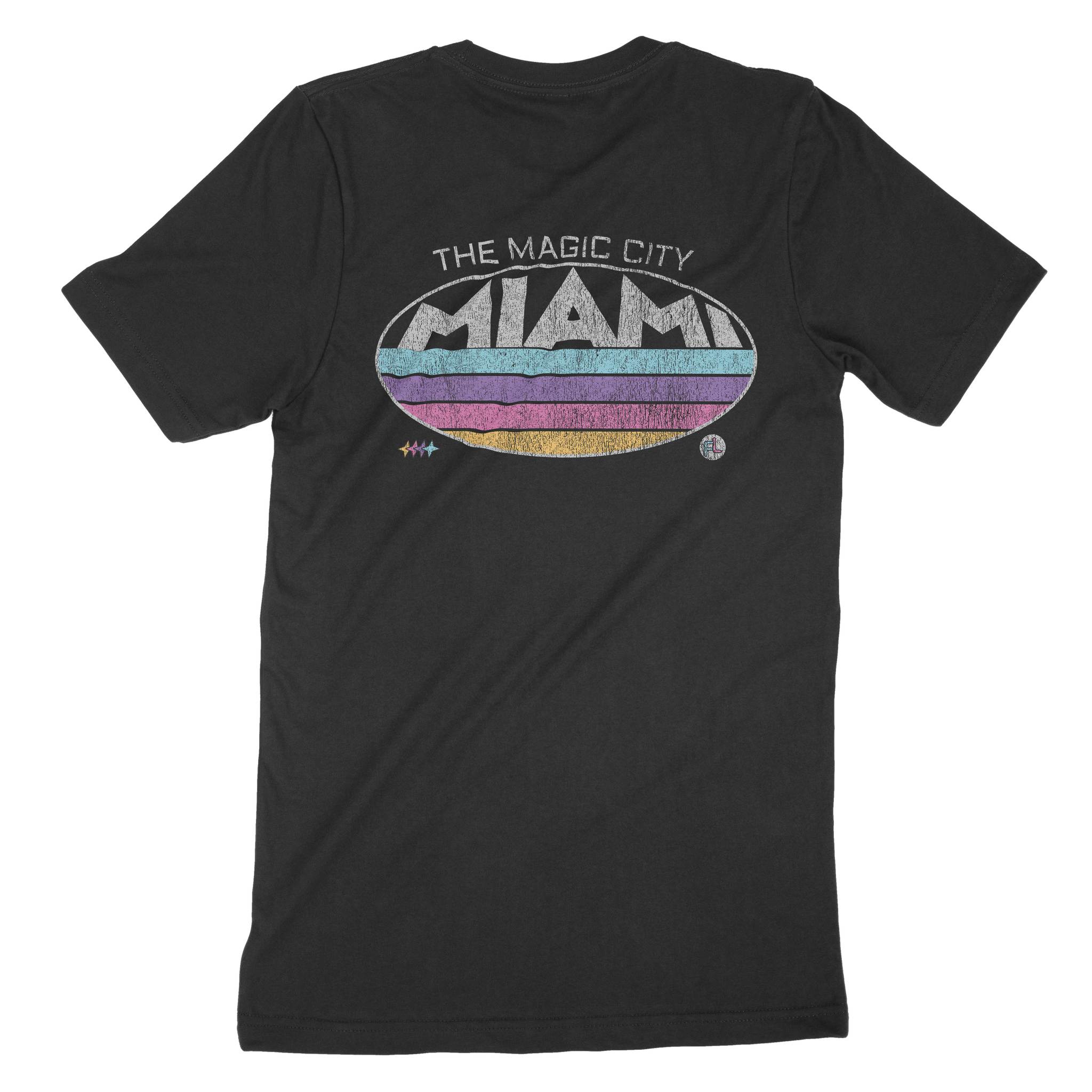 Miami Retro Dude T-Shirt Black back