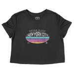 New York Cropped Tee in Black - front view