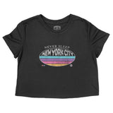 New York Cropped Tee in Black - front view