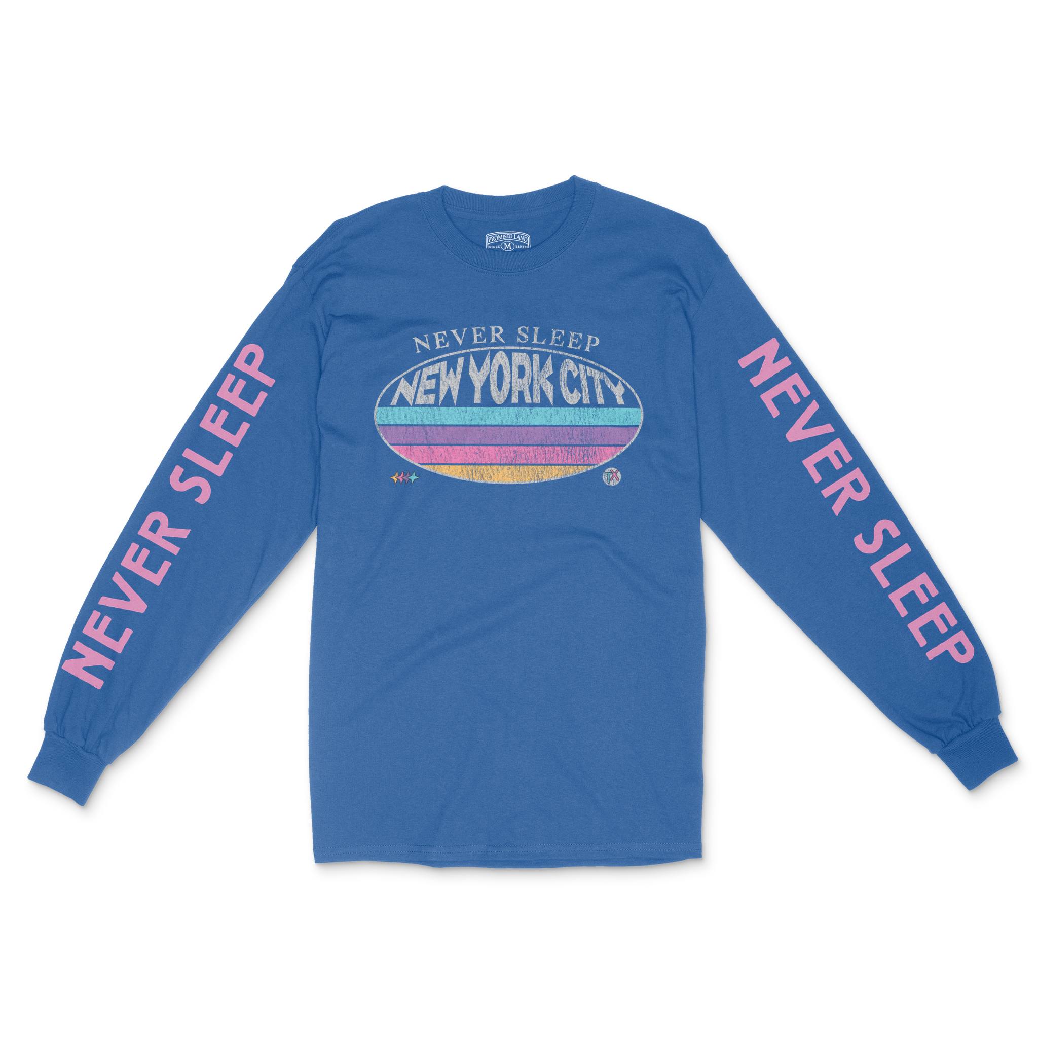 New York Longsleeve in Royal - front-sleeves view