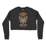 Asbury Park Tigerfly Cropped Crew in Black - front view