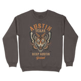 Austin Tigerfly Crewneck Dark Chocolate front