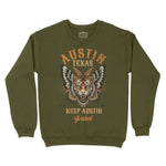 Austin Tigerfly Crewneck Military Green front
