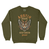 Austin Tigerfly Crewneck Military Green front