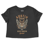 Austin Tigerfly Cropped Tee Black front
