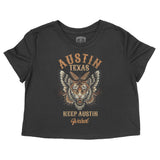 Austin Tigerfly Cropped Tee Black front
