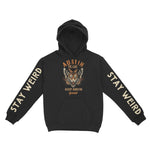 Austin Hoodie in Black - front-sleeves view
