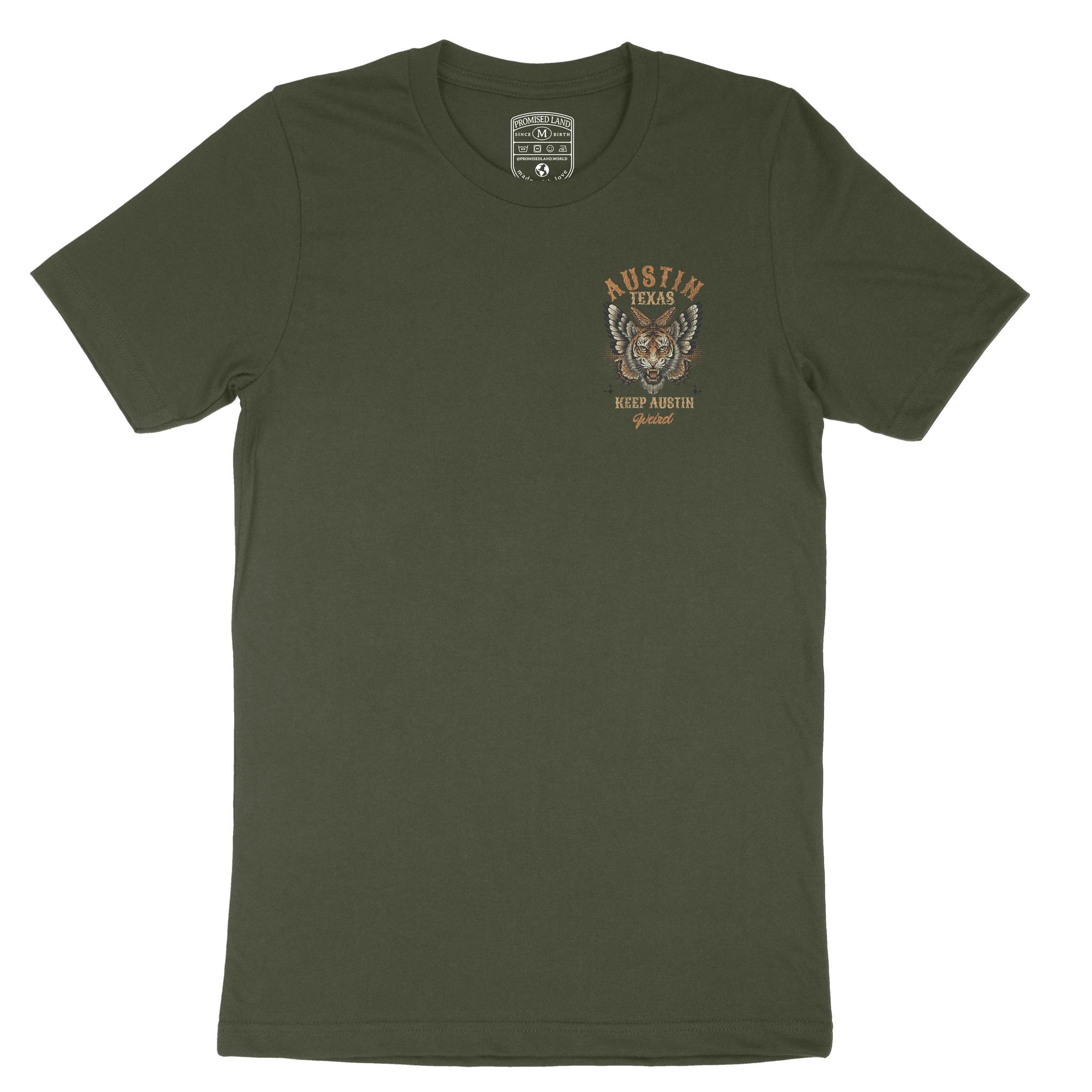 Austin Tigerfly T-Shirt Military Green front