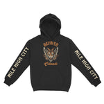 Denver Hoodie in Black - front-sleeves view