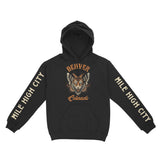Denver Hoodie in Black - front-sleeves view
