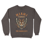 Miami Tigerfly Crewneck Dark Chocolate front