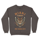 Miami Tigerfly Crewneck Dark Chocolate front
