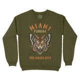 Miami Tigerfly Crewneck Military Green front