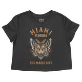 Miami Tigerfly Cropped Tee Black front