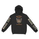 Miami Hoodie in Black - front-sleeves view